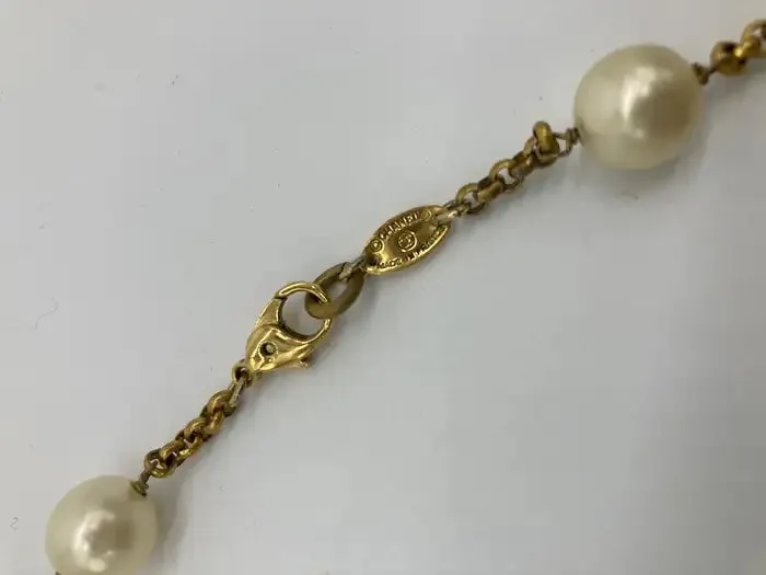 Vintage Chanel Pearl Y Lariat Necklace