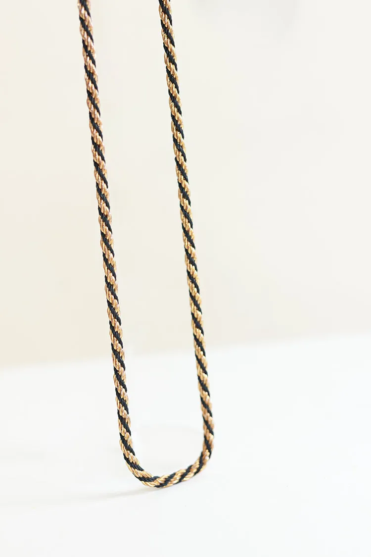 Vintage Gold and Black Rope Chain Necklace