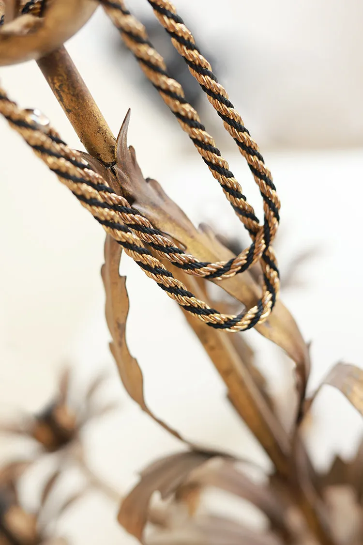 Vintage Gold and Black Rope Chain Necklace