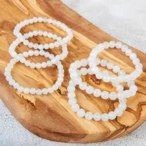 White Jade Beaded Bracelet