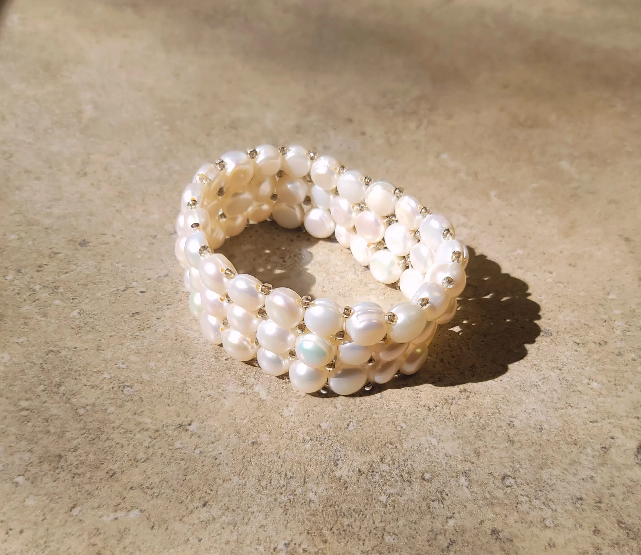 White Layered Pearl Bracelet