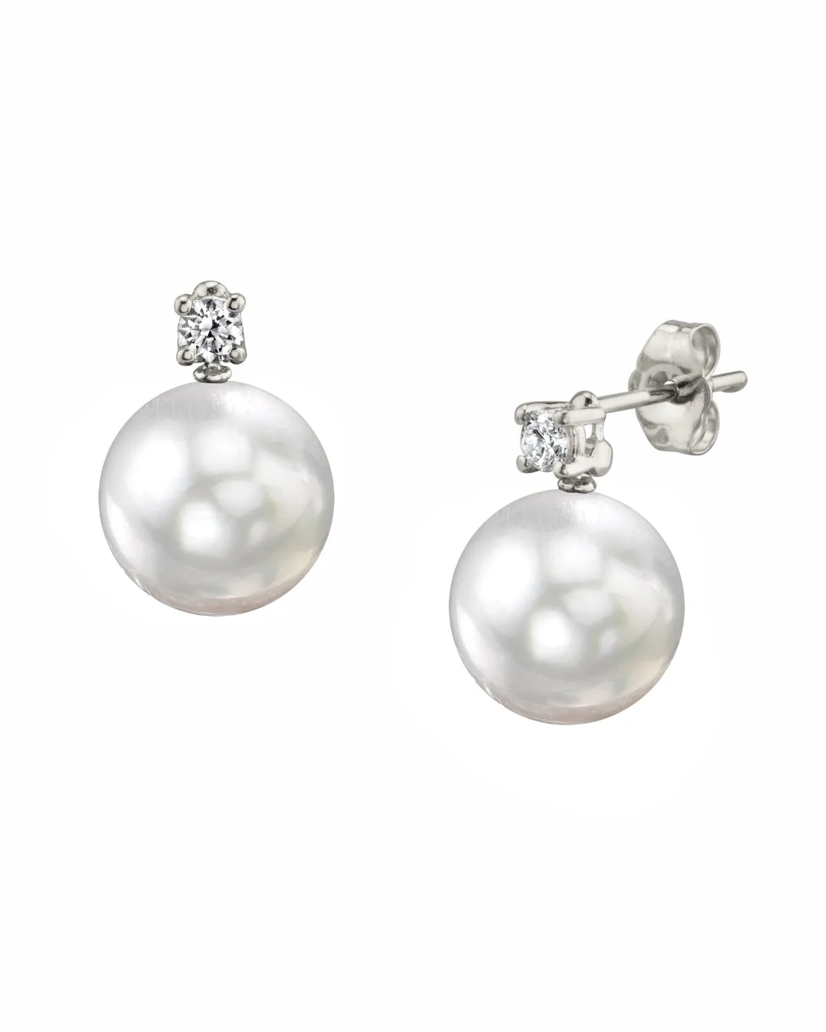 White South Sea Pearl & Diamond Fame Stud Earrings