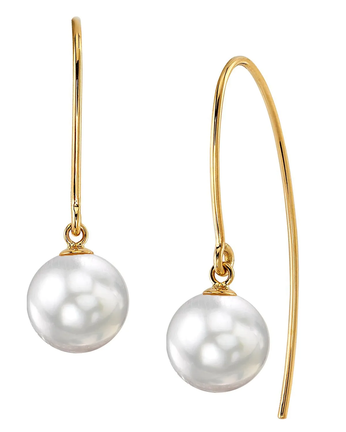 White South Sea Pearl Capital Dangle Earrings