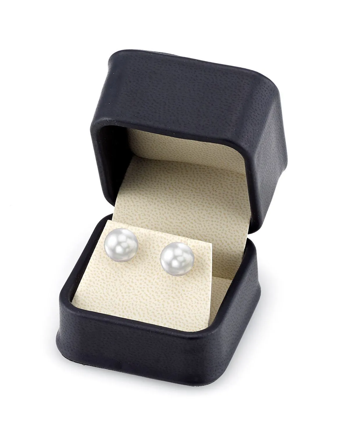 White South Sea Round Pearl Stud Earrings, 10.0-11.0mm