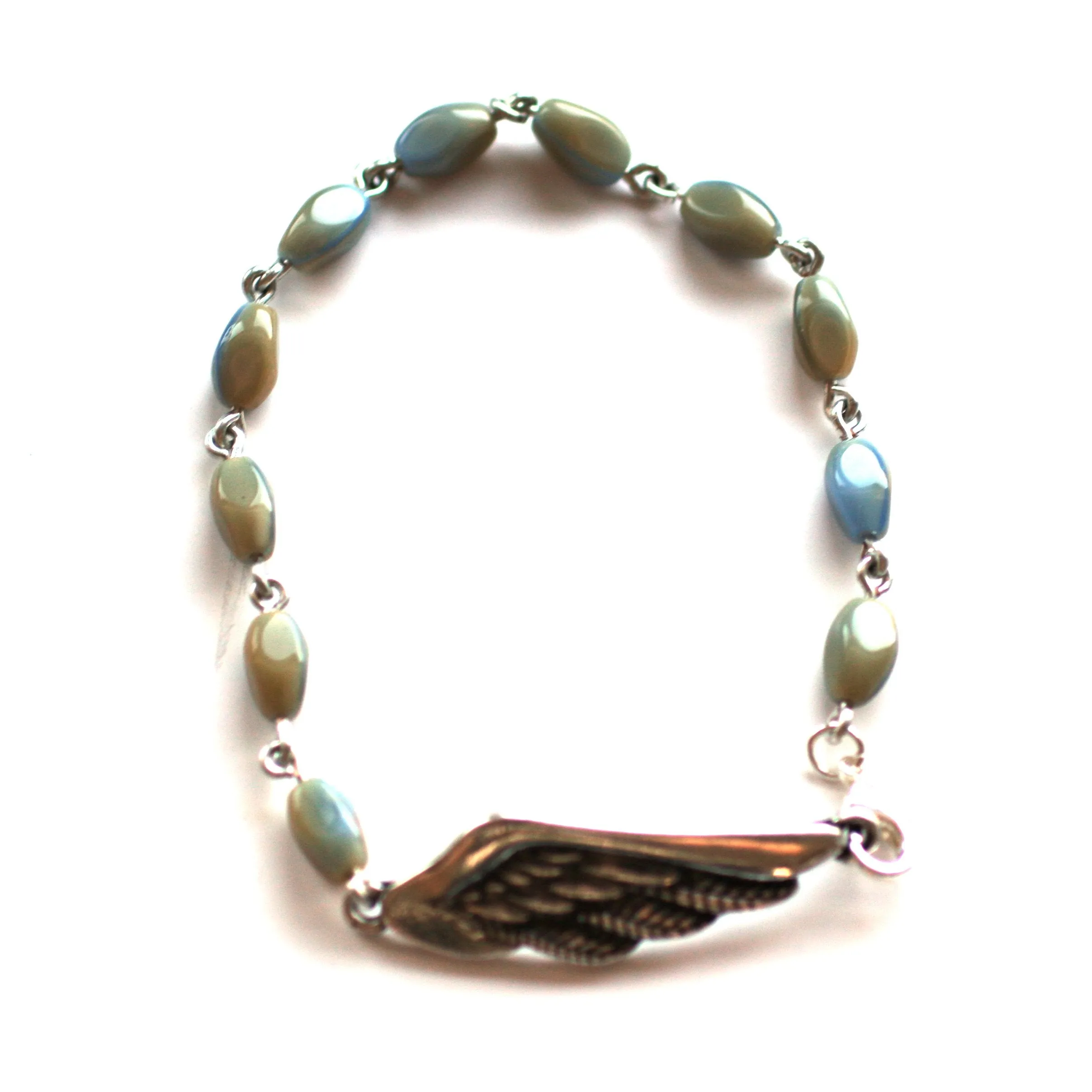 Wing Bracelet // Delicate Gemstone Bead Bracelet // Motivational Gift