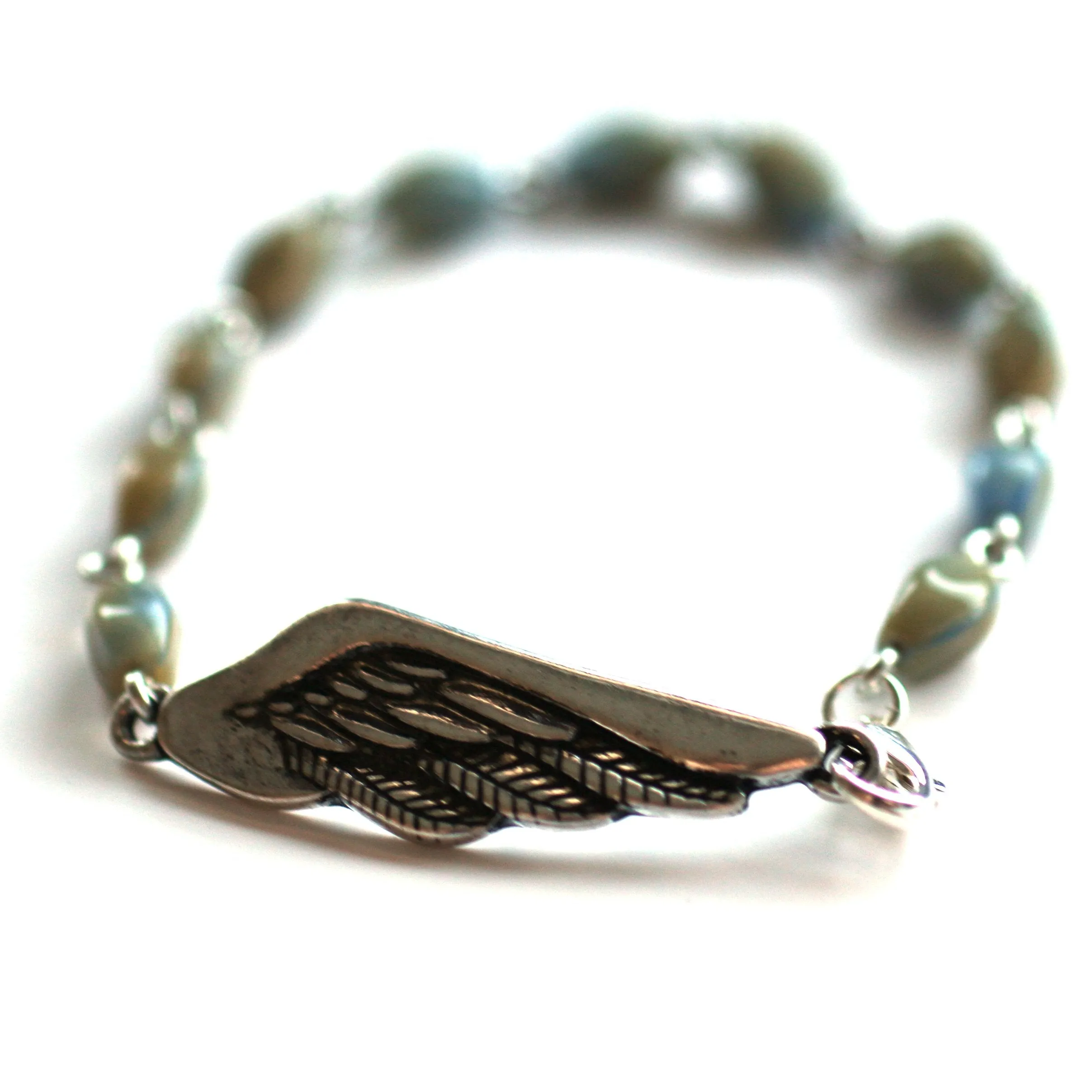 Wing Bracelet // Delicate Gemstone Bead Bracelet // Motivational Gift