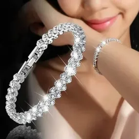 Women's Delicate Rhinestone Heart Chain Bracelets