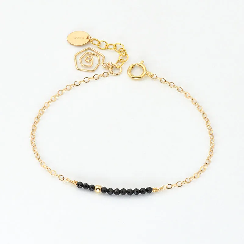 Womens Spinel Beaded Bracelets 14K Gold Charm Bracelets for Women