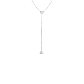 Y Necklace with Two Bezel Set Diamonds