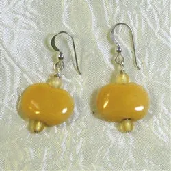 Yellow Fair Trade Kazuri Earrings