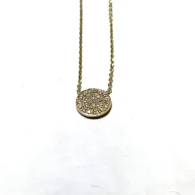 Yellow Gold Diamond Cluster Circle Pendant