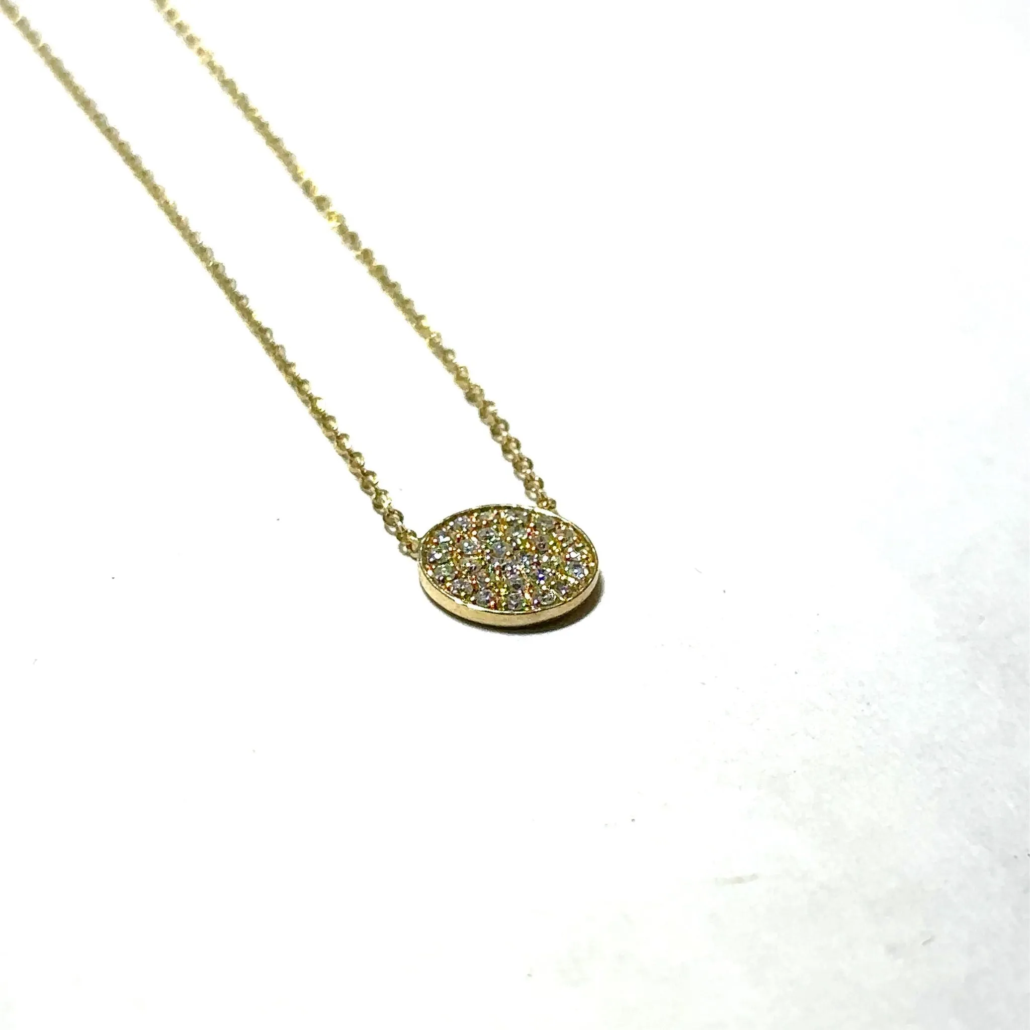 Yellow Gold Diamond Cluster Circle Pendant